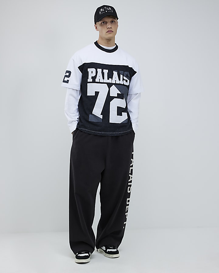 Black Oversized Fit Palais 72 Number T-Shirt