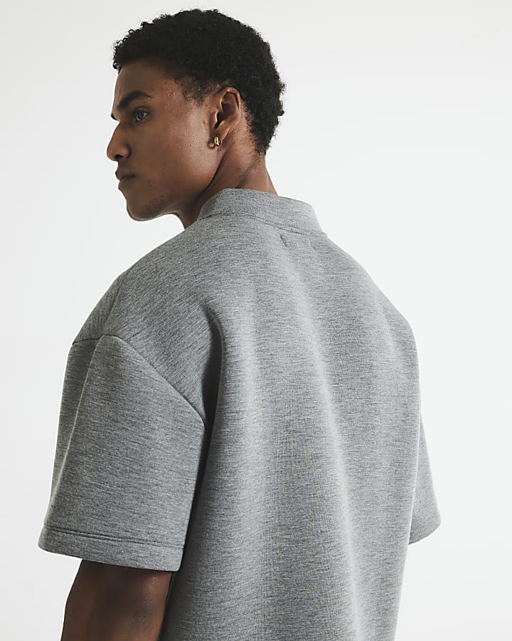 Grey Oversized Fit 24 Jersey T-Shirt