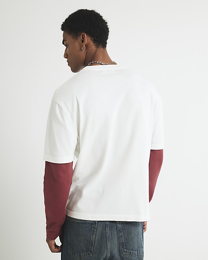 Cream Regular Fit Nevada 2 in 1 T-Shirt