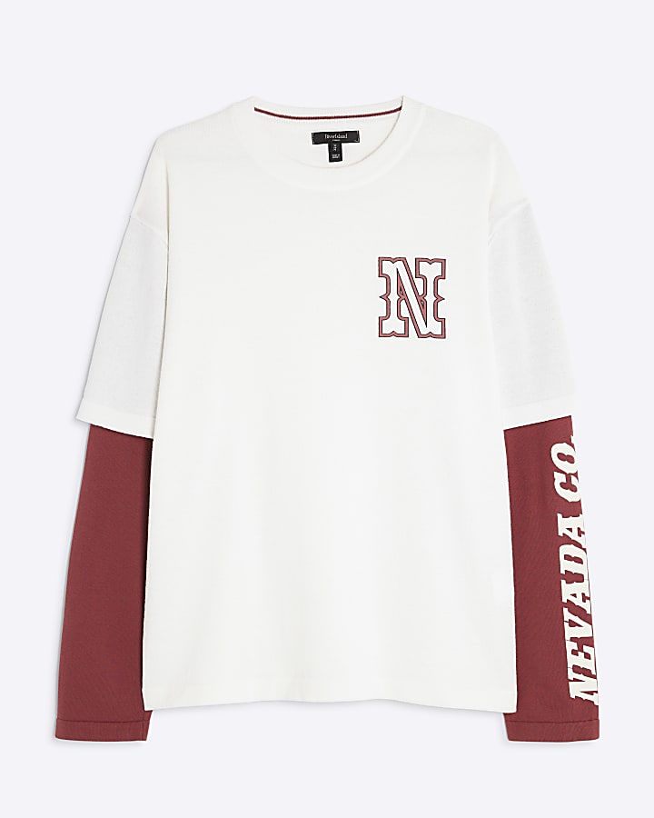 Cream Regular Fit Nevada 2 in 1 T-Shirt