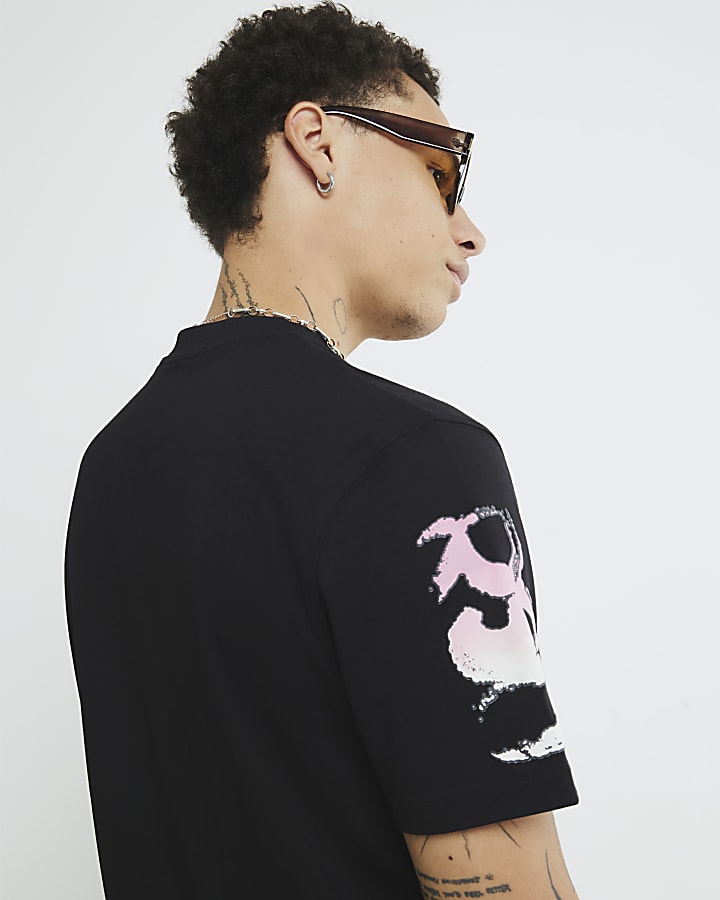 Black Regular Fit 1977 Summer Grunge T-Shirt