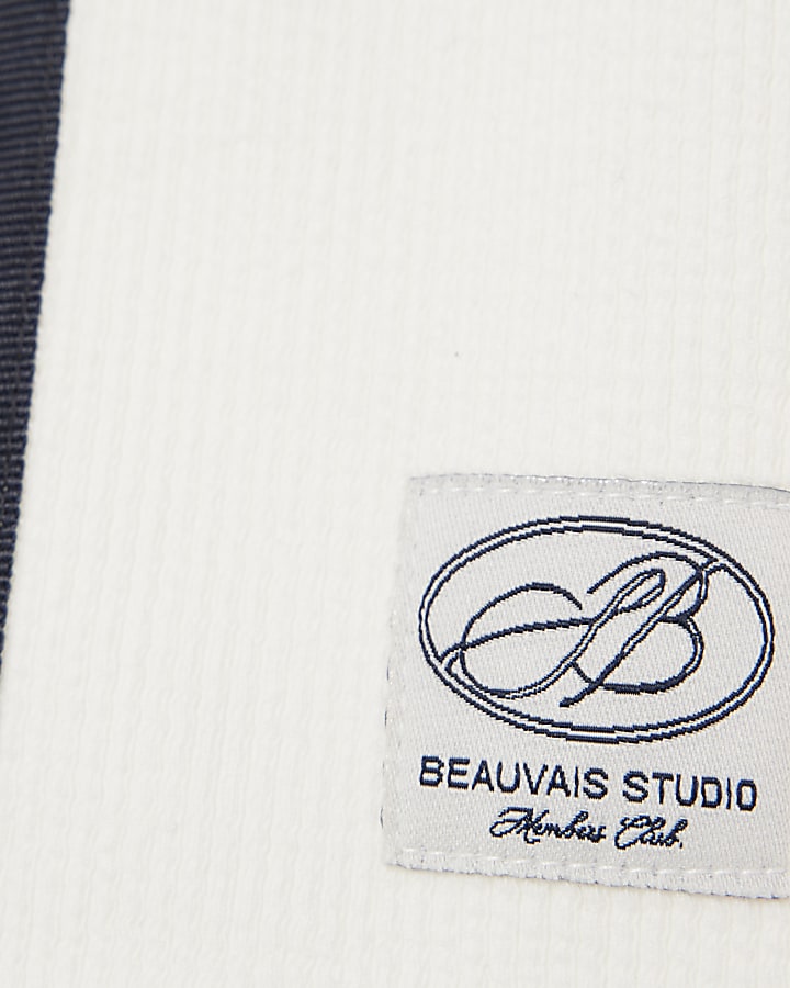 White Slim Fit Taped Polo Shirt