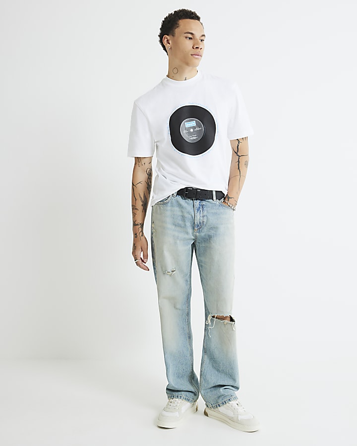 Black Regular Fit Oasis Vinyl T-Shirt