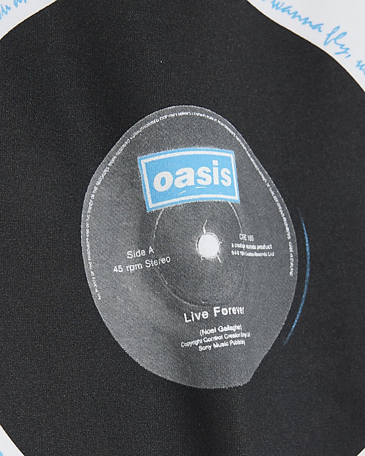 White Regular Fit Oasis Vinyl T-Shirt