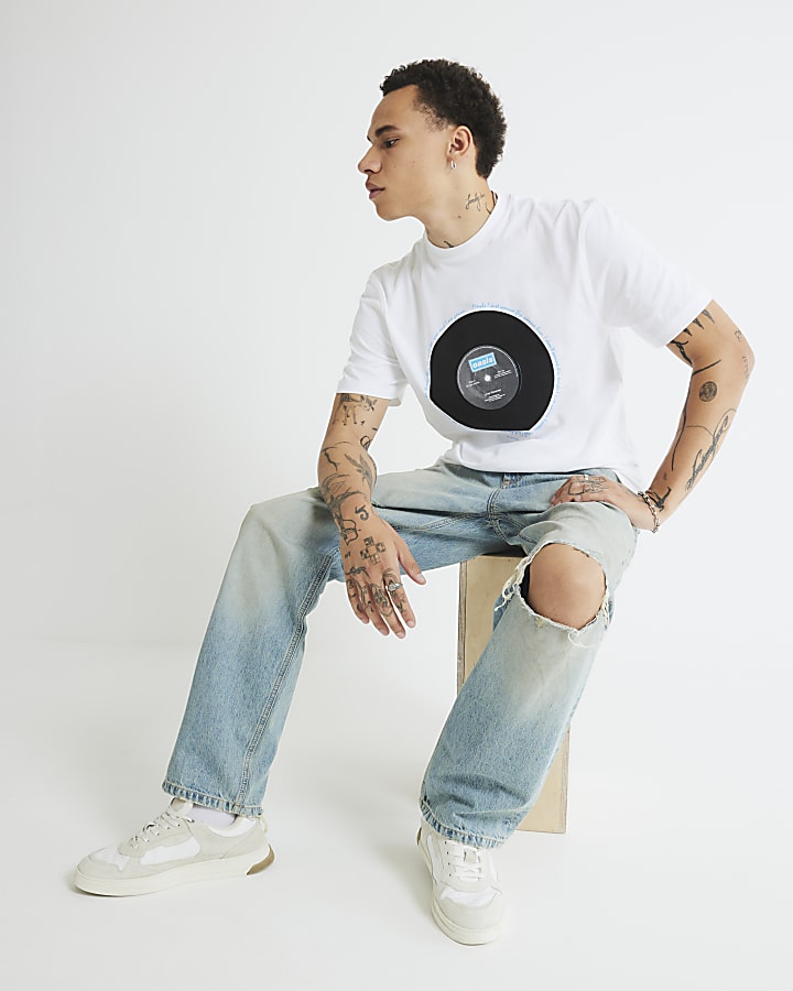 Black Regular Fit Oasis Vinyl T-Shirt