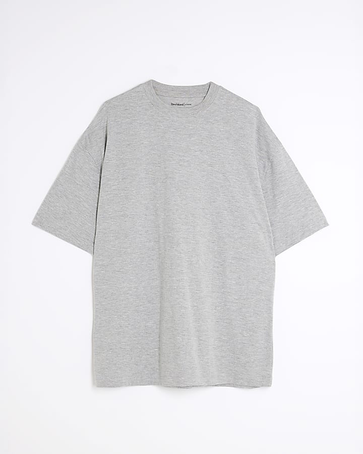 Grey Oversized Fit Short Sleeve T-Shirt