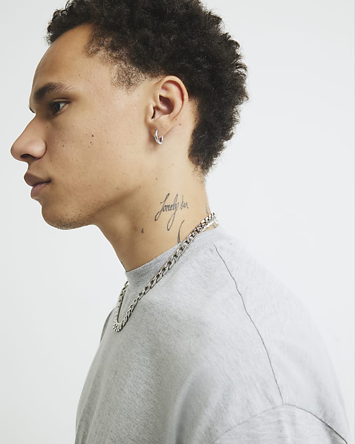 Grey Oversized Fit Short Sleeve T-Shirt