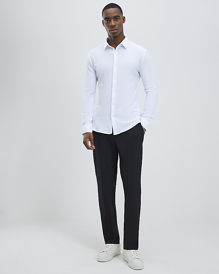 White Muscle Fit Shirt
