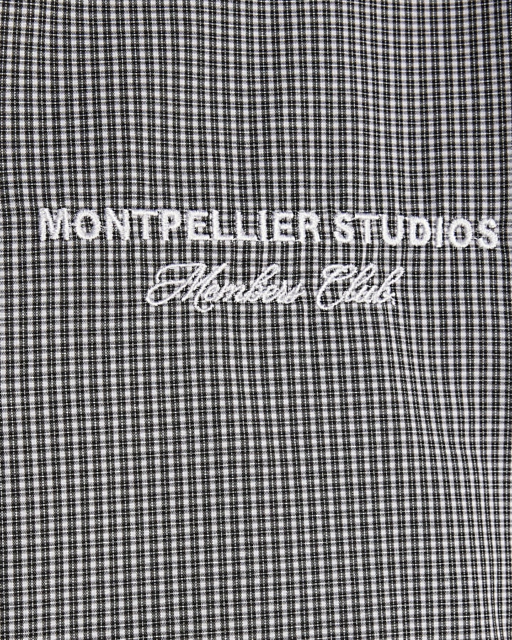 Black Regular Fit Double Layer Check Shirt