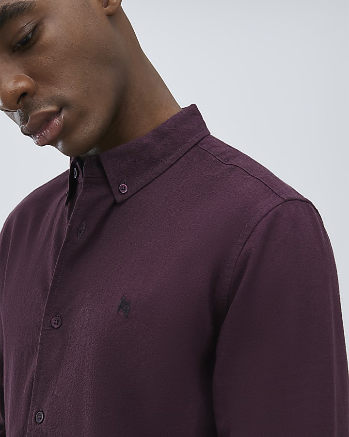 Red Regular Fit Washed Shirt