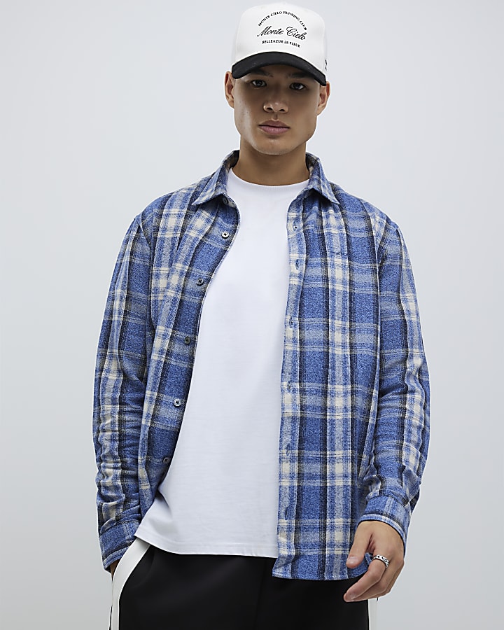 Blue Regular Fit Check Shirt