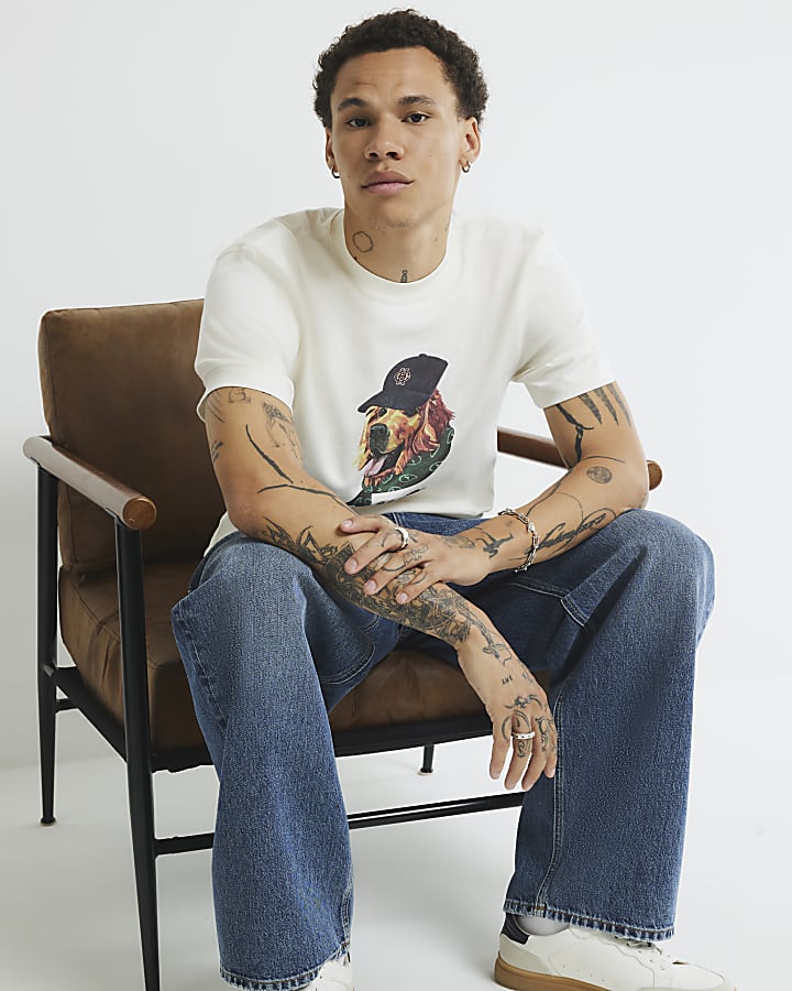 Cream Oversized Palais Allstars Dog T-shirt