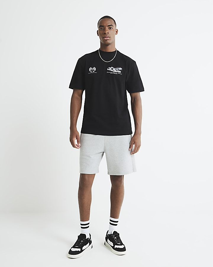 Black Regular Fit Circuit Contrast T-Shirt