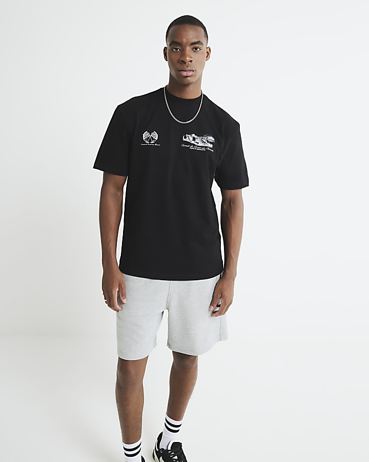 Black Regular Fit Circuit Contrast T-Shirt
