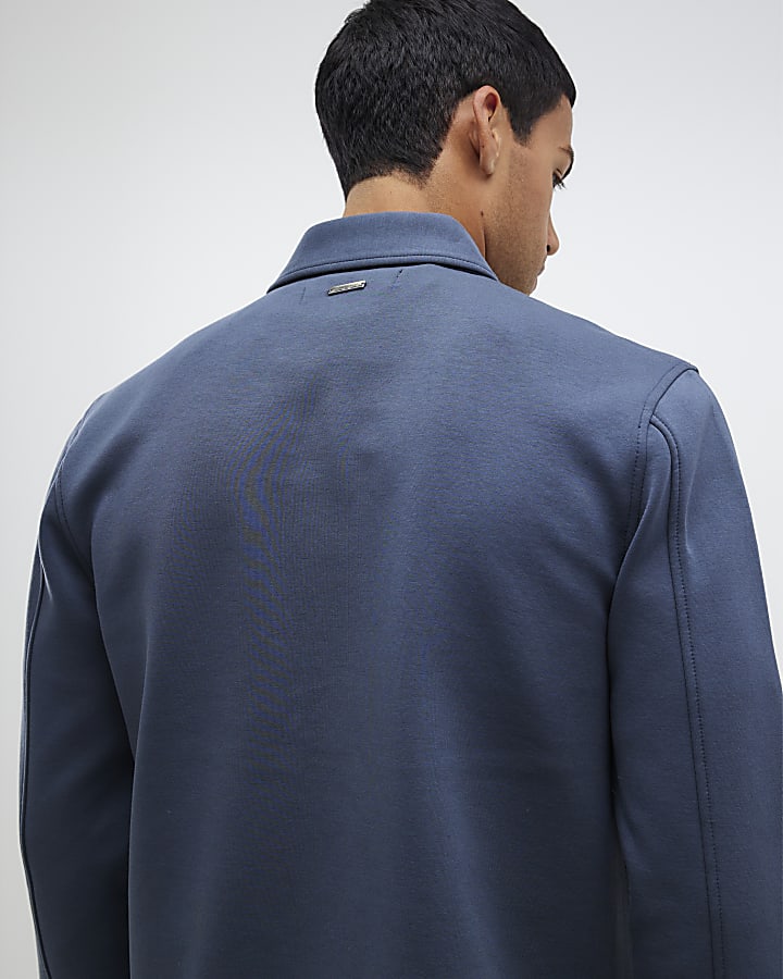 Grey Slim Fit Collared Overshirt