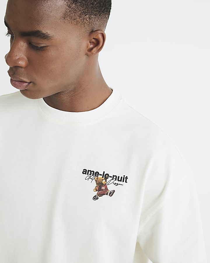 Cream Regular Fit Ame Le Nuit Bear T-Shirt