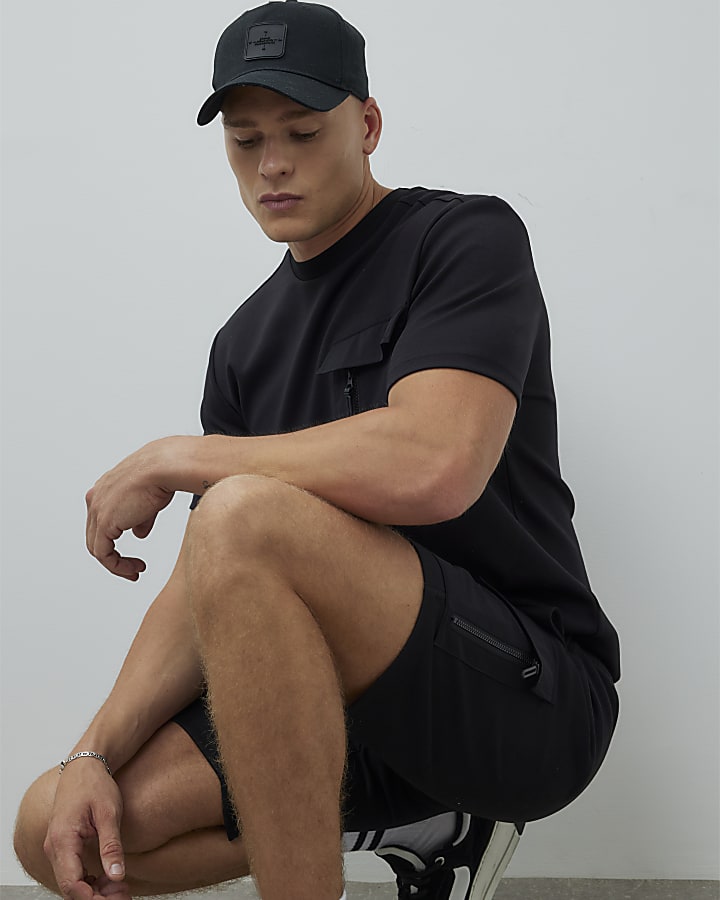 Black Short Sleeve Slim Fit Pocket T-shirt