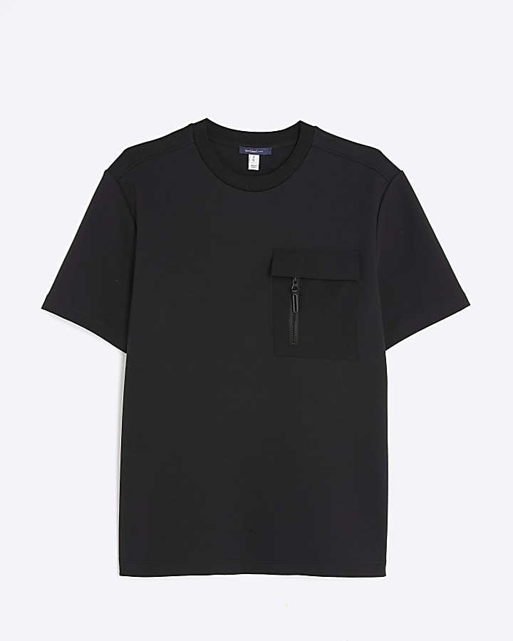 Black Short Sleeve Slim Fit Pocket T-shirt