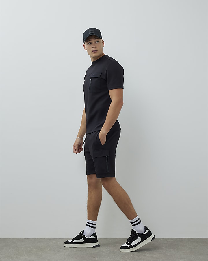 Black Short Sleeve Slim Fit Pocket T-shirt