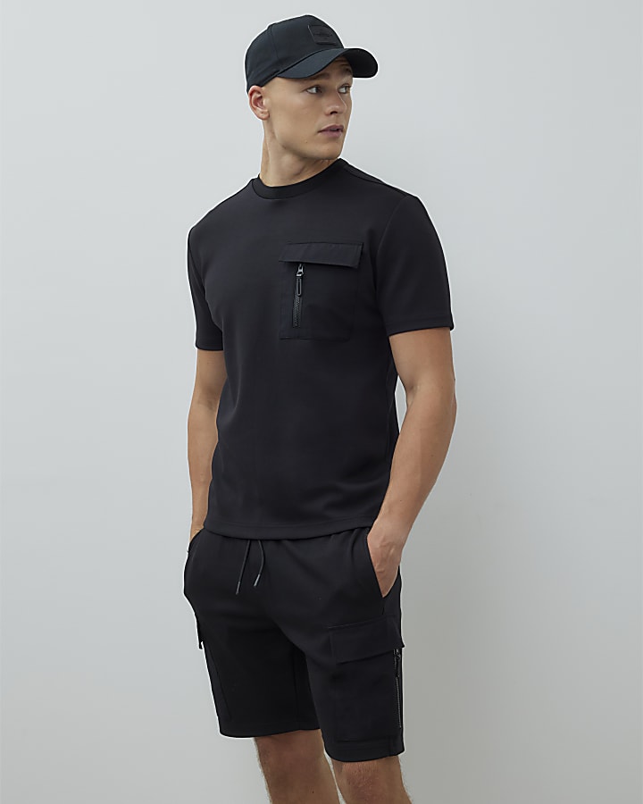 Black Short Sleeve Slim Fit Pocket T-shirt