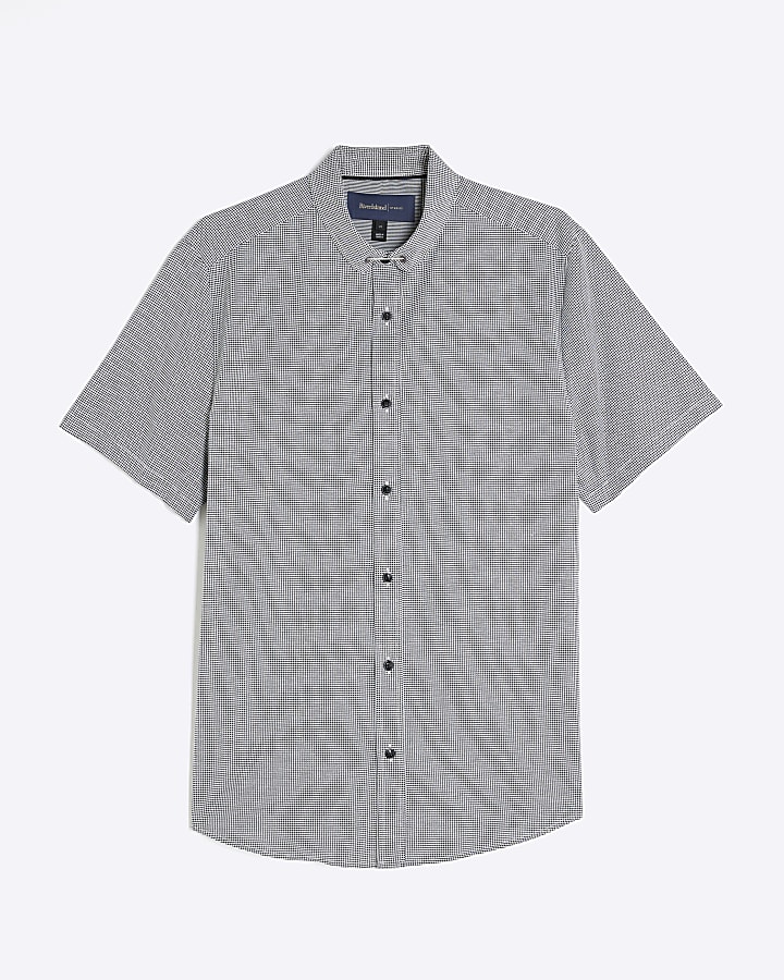 Grey Muscle Fit Check Shirt