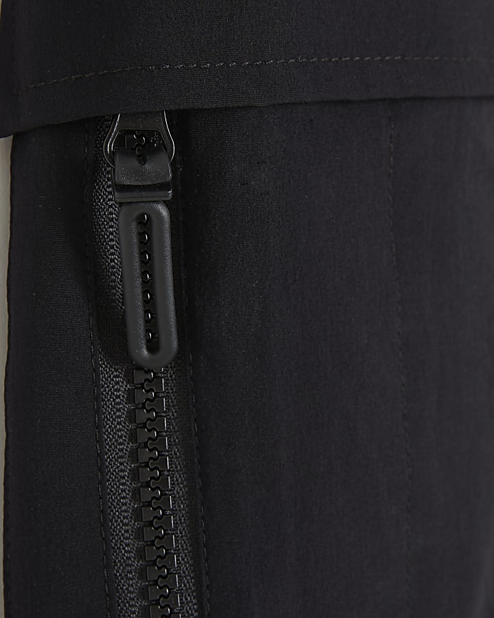 Black Slim Fit Hybrid Shorts