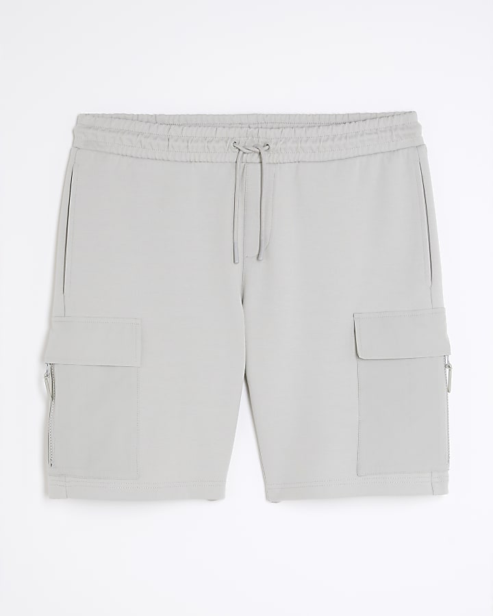 Grey Slim Fit Hybrid Shorts