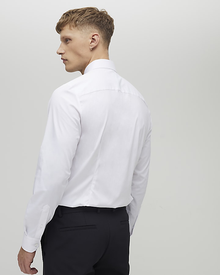 White Muscle Fit Shirt