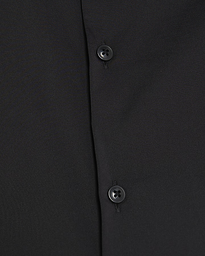 Black Muscle Fit Long Sleeve Shirt