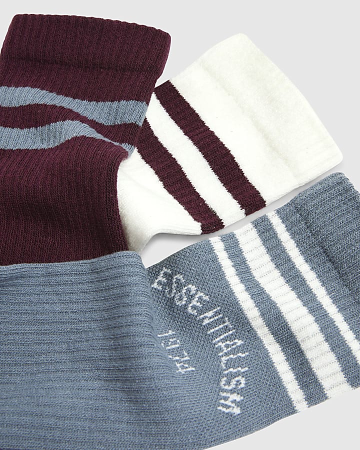 Multi Colour Essentialism Pack Of 3 Socks