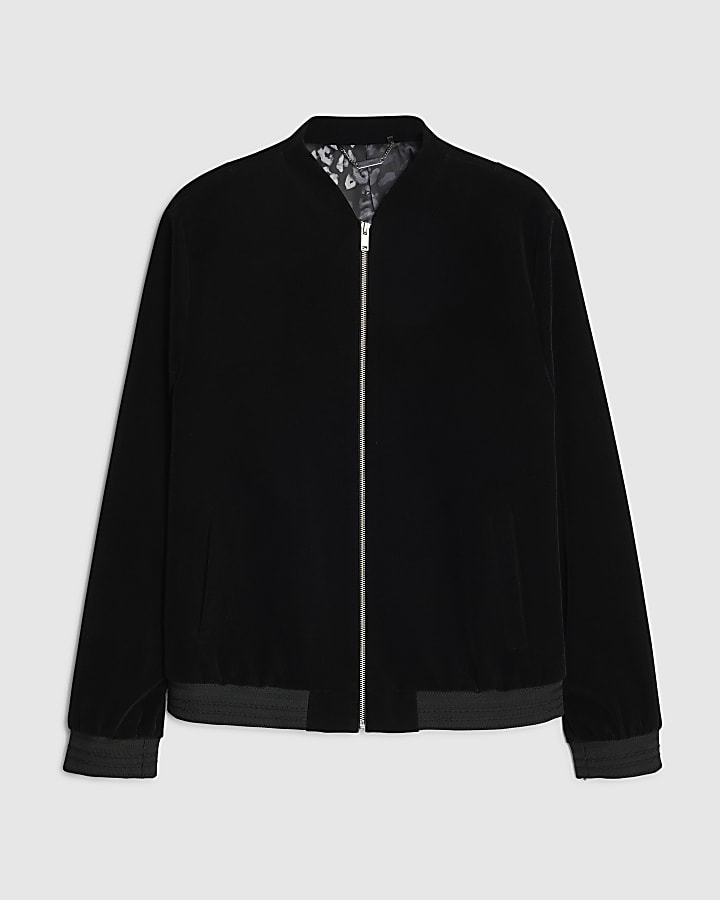 Black Velvet Bomber Jacket