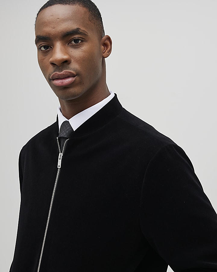 Black Velvet Bomber Jacket