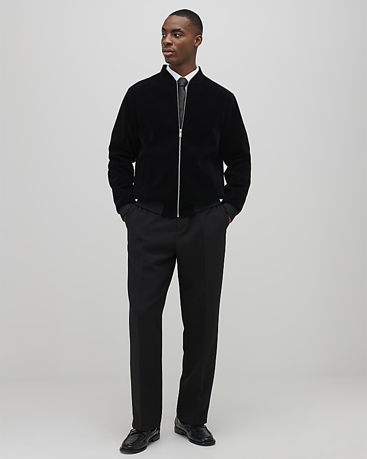 Black Velvet Bomber Jacket