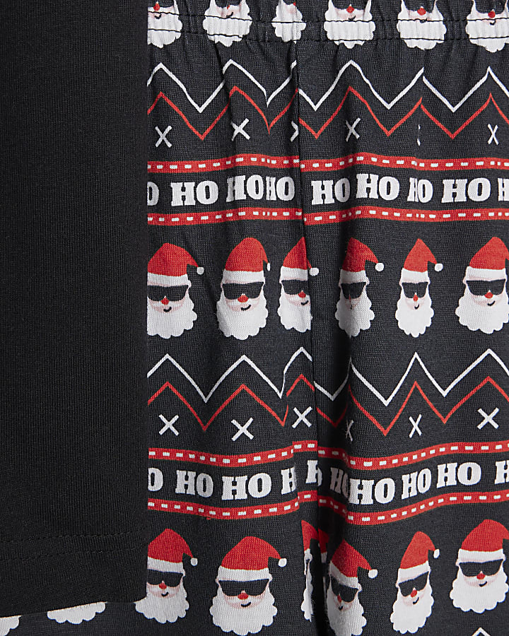 Black Cool Santa Trousers Loungewear Set