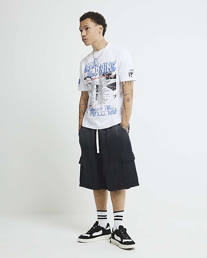 White Regular Fit Divine Band T-Shirt