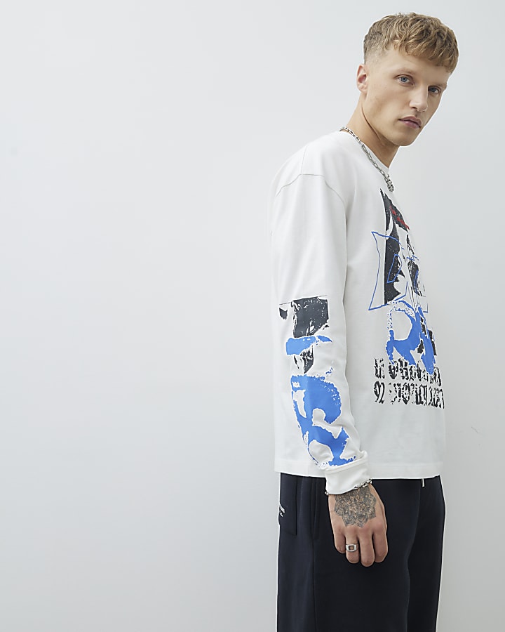 White Oversized Fit Divine Band T-Shirt