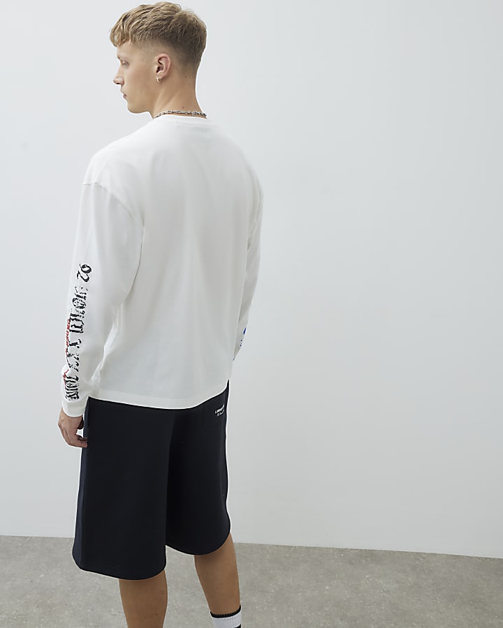 White Oversized Fit Divine Band T-Shirt