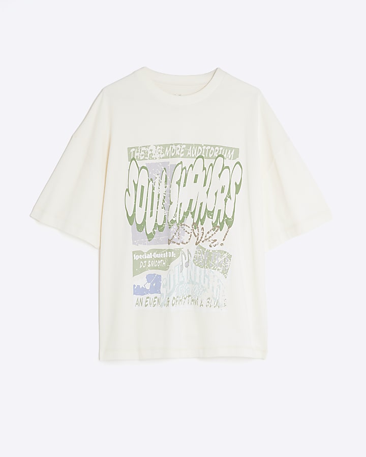 Cream Oversized Fit Soul Shakers T-Shirt