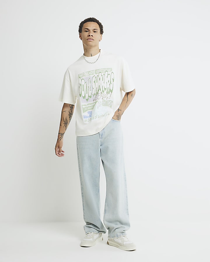 Cream Oversized Fit Soul Shakers T-Shirt