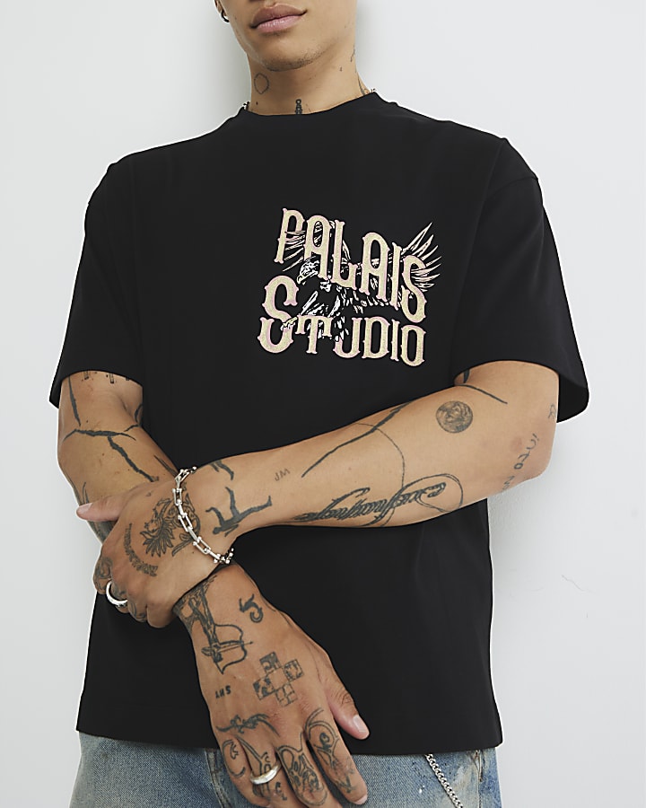 Black Regular Fit Palais Studio T-Shirt
