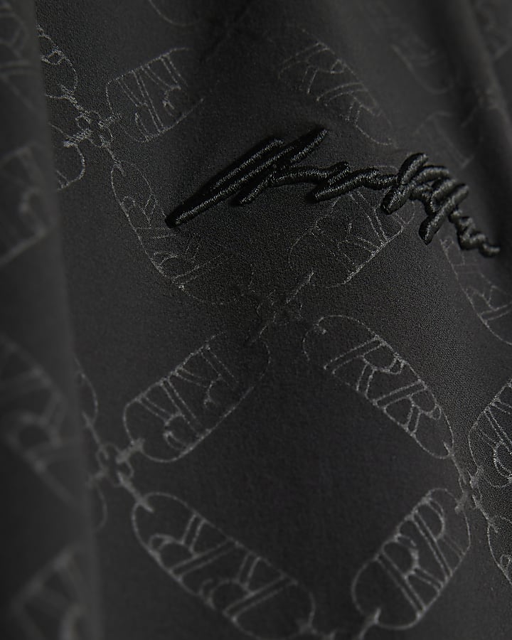 Black Monogram Piped Joggers