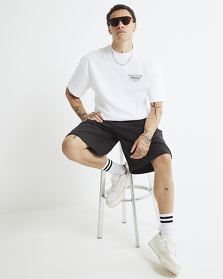 White Oversized Sanctuaire Camouflage T-Shirt