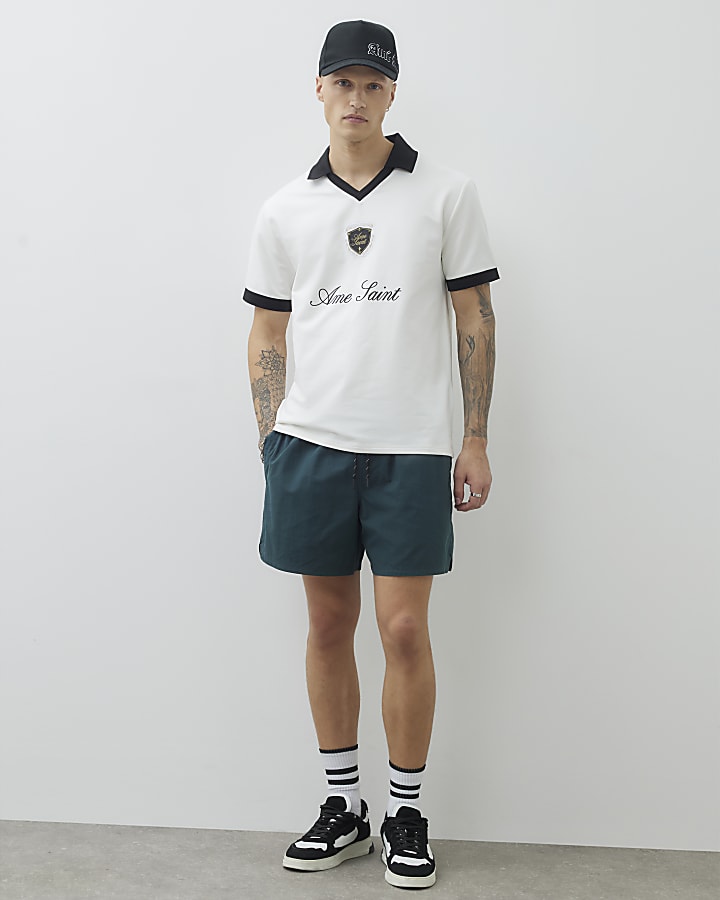 White Ame Saint Football Polo Shirt