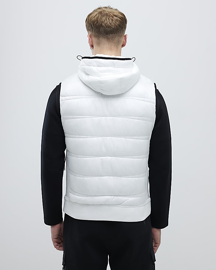 White Hybrid Hooded Gilet