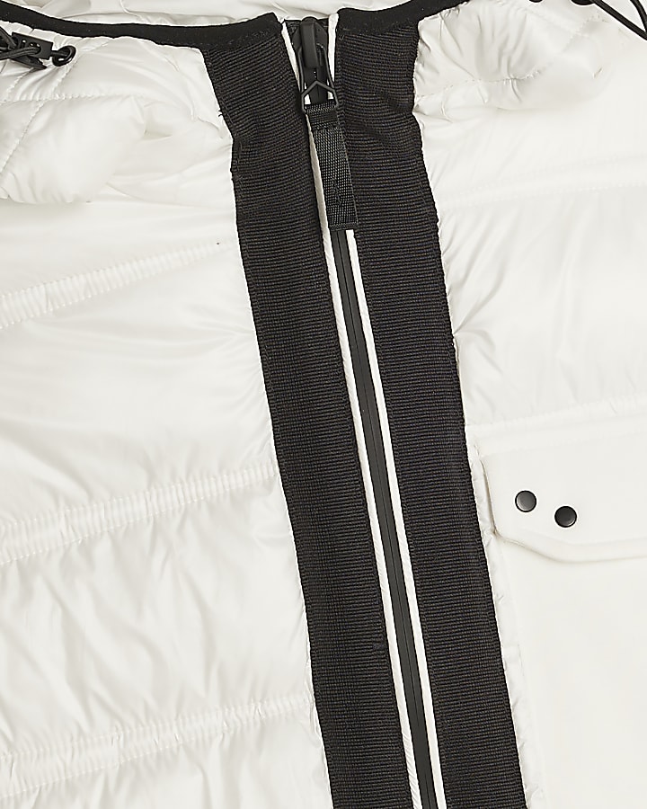 White Hybrid Hooded Gilet