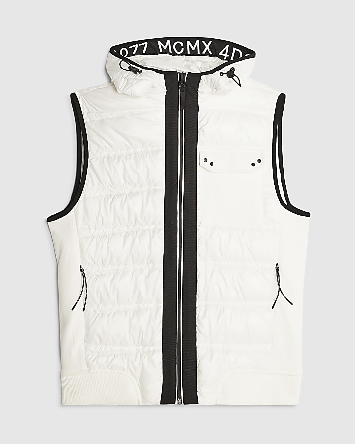 White Hybrid Hooded Gilet