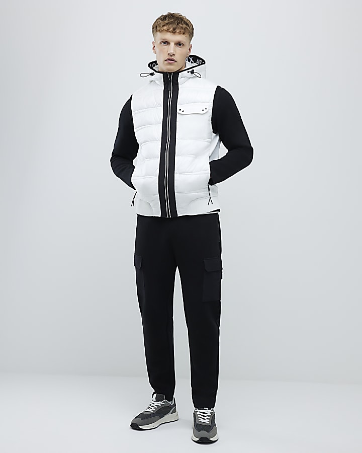 White Hybrid Hooded Gilet