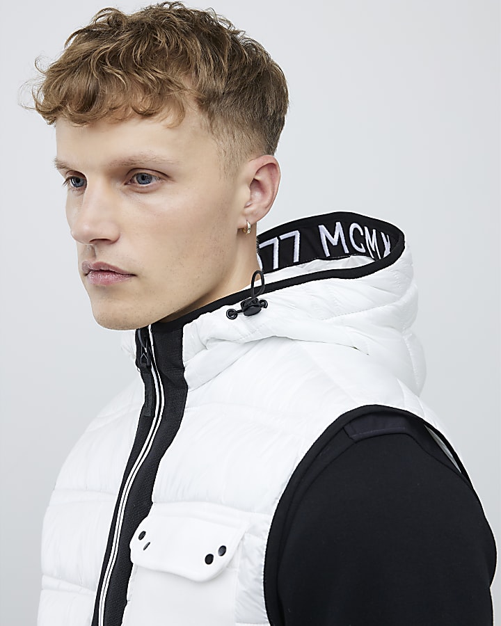 White Hybrid Hooded Gilet