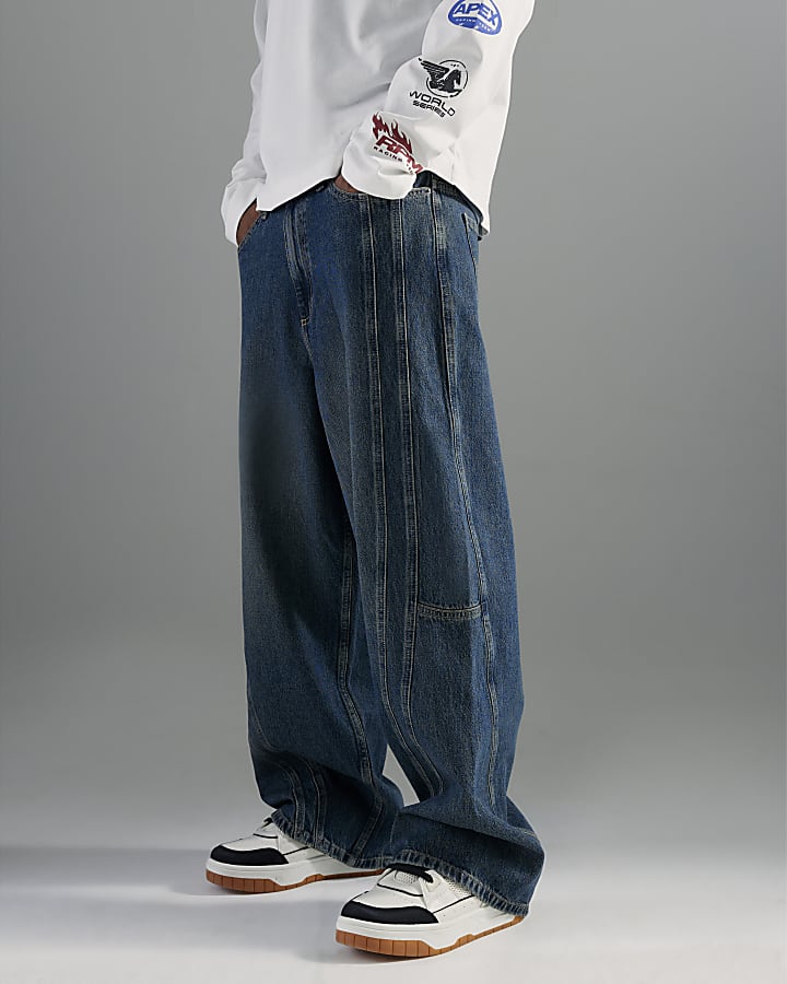 Blue Super Baggy Jeans