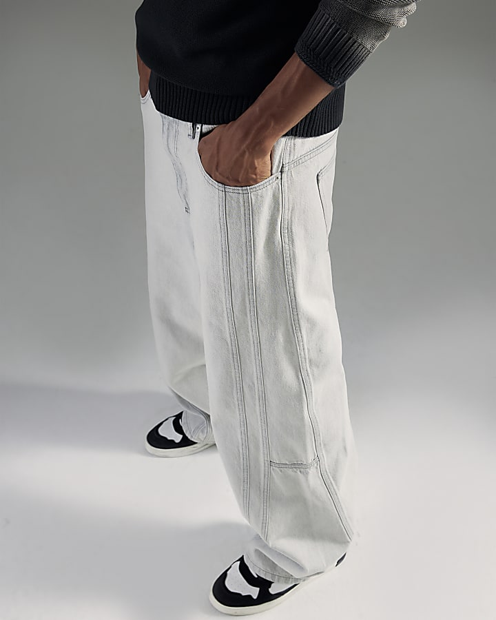 Grey Super Baggy Jeans